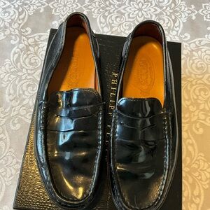 Black Leather Loafers for WOMEN